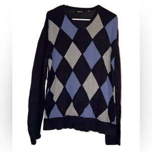 Blue and Gray Claiborne Argyle Sweater Men’s Medium